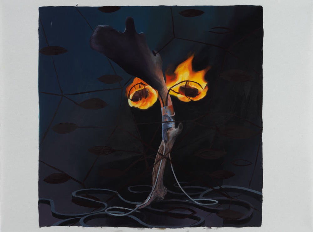 Janice McNab, The Ghost Artist — D.I.Y., ‘Her Body was Bone, but her Eyes were on Fire’ (2019), 50x65cm, oil on oil paper