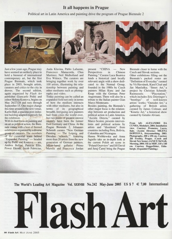 ‘It all happens in Prague’ (2005). Review published in ‘Flash Art’, No. 242.