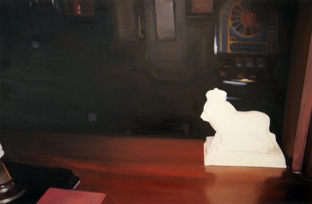 Janice McNab, Eastenders, ‘Charity Box, The Queen Vic’ (2002), 70x100cm, oil on board