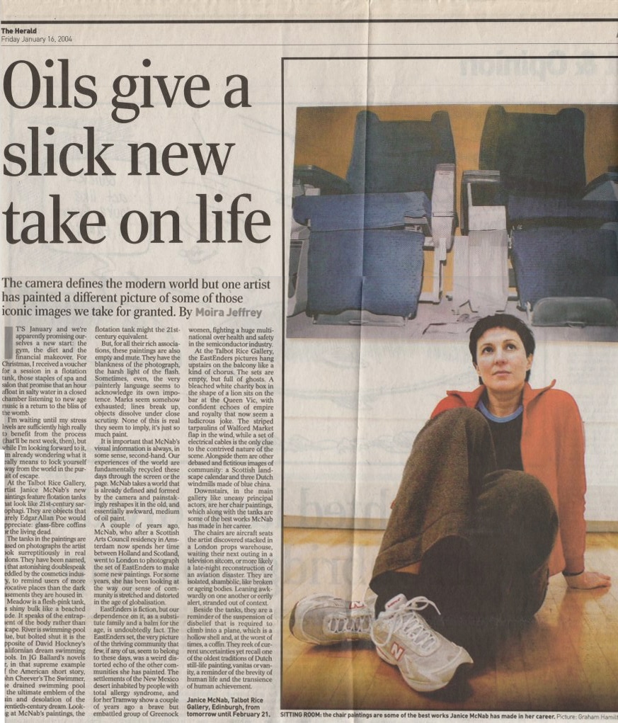 ‘Oils give a slick new take on life’, by Moira Jeffrey (2004). Published in The Herald, Glasgow.