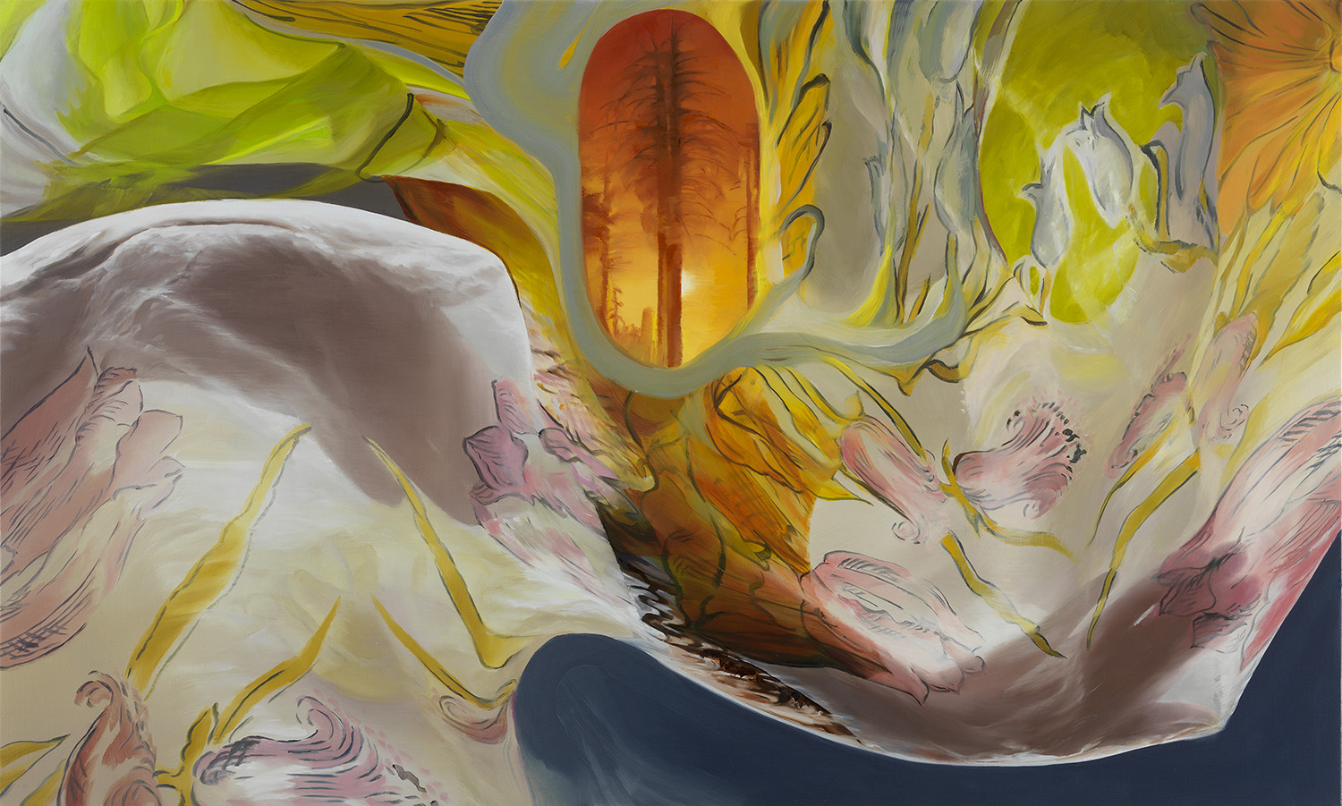 Janice McNab, The Fall (2023), 82x136cm, oil on linen