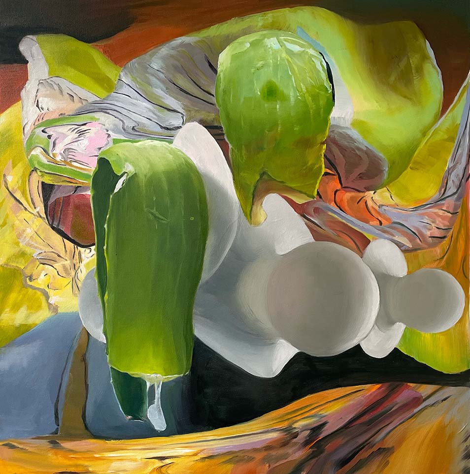Janice McNab, The Ghost Artist — Rift, study (2022), 50x50cm, oil on oil paper