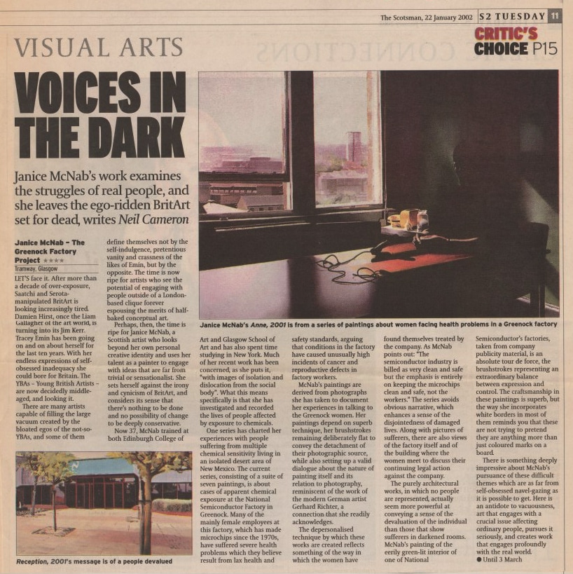 ‘Voices in the dark’ by Neil Cameron. Review published in ‘The Scotsman’ (2002).