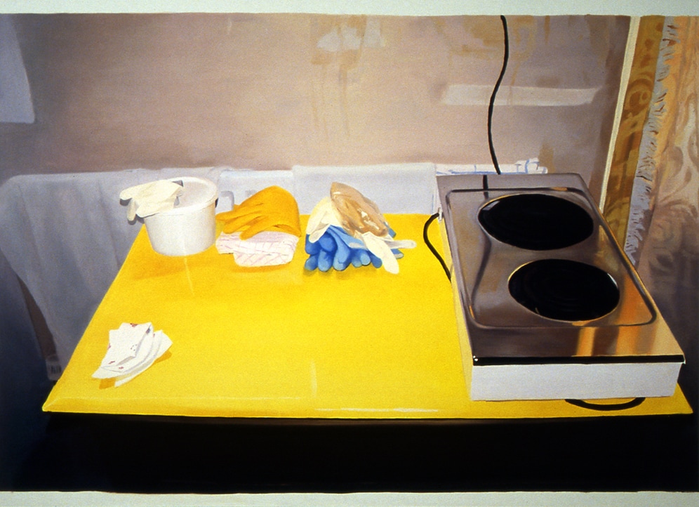 Janice McNab, The Isolation Paintings, ‘Anne's Kitchen’ (2001), 90x122cm, oil on board